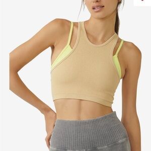NWT Free People Free Throw Double Lay Cami Tee M/L